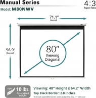 Экран для проекторов Elite Screens Manual Series, 4:3, 80in, White Case (M80NWV) thumbnav 3