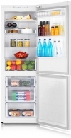 Холодильник с нижней морозильной камерой Samsung RB31FSRNDWW, 310 л, 185 см, A+, Белый