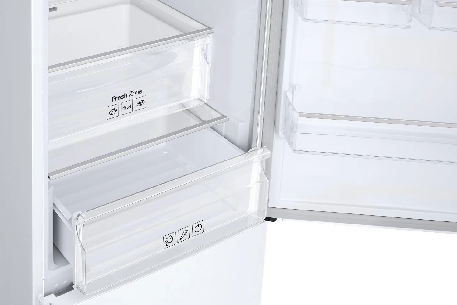 Холодильник с нижней морозильной камерой Samsung RB34N5420WW, 344 л, 192 см, A+, Белый