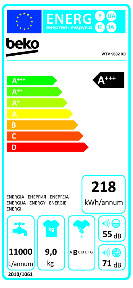 Masina de spalat Beko WTV9632X0 9 kg / 1200 rot/min / A+++ / Alb photo 4