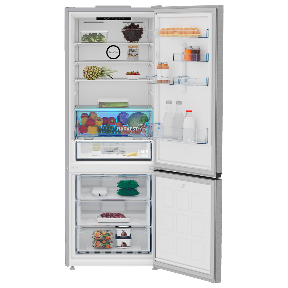 Frigider cu doua usi Beko B3RCNE564HXB / 490 l / 192 cm / E / Inox photo 2