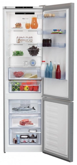 Холодильник с нижней морозильной камерой Beko RCNA406I30XB, 362 л, 201 см, A++, Серебристый