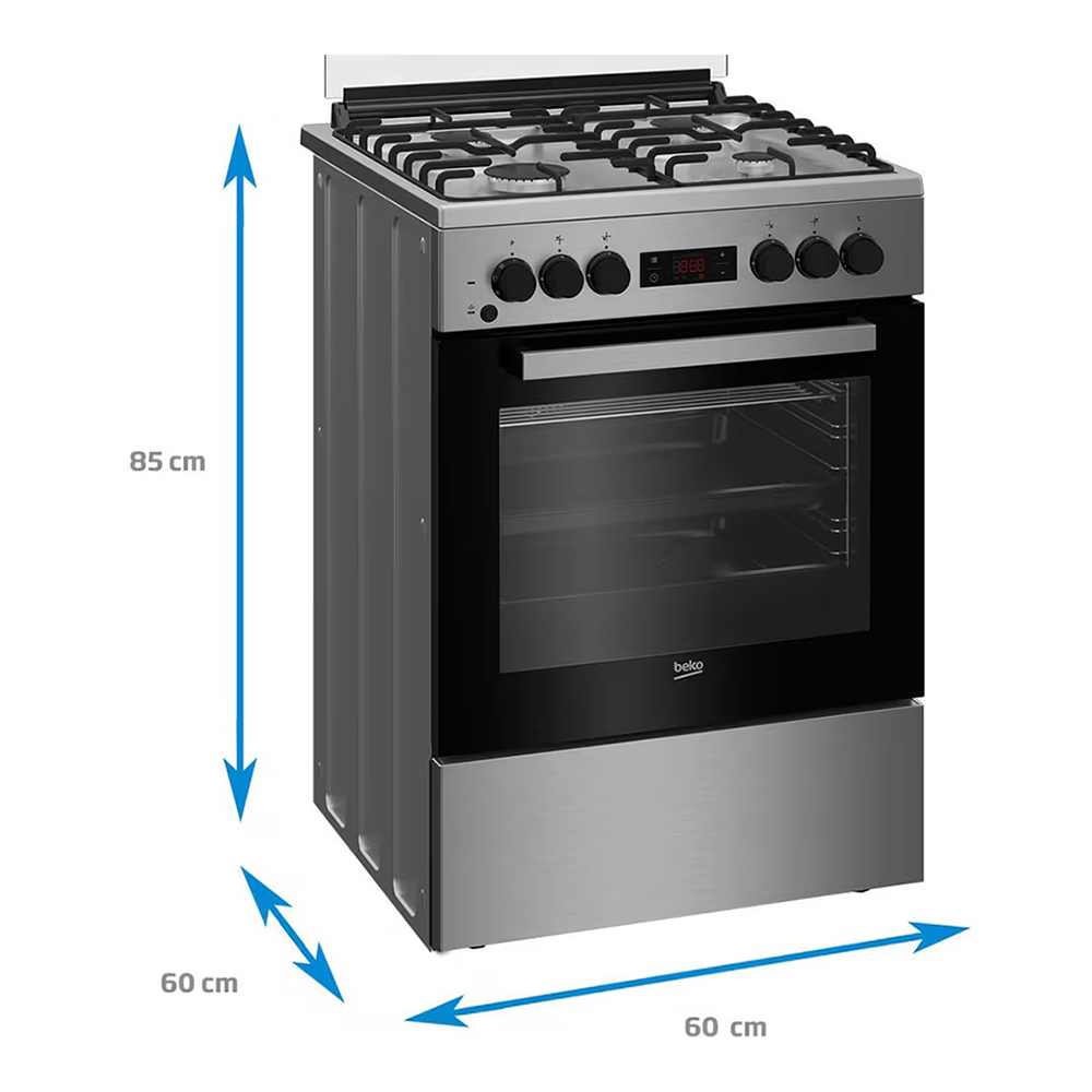 Газовая плита Beko FBSM62320TXD / 4 конфорок / 60 см / Серебристый photo 7