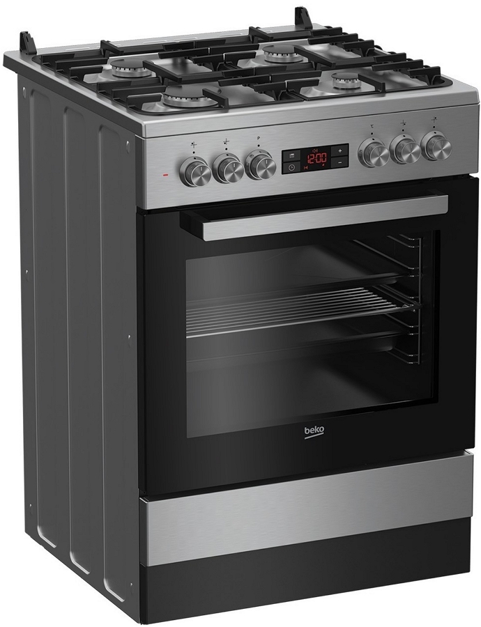 Газовая плита Beko FSMT61330DXT / 4 конфорок / 60 см / Нержавеющая сталь photo 2