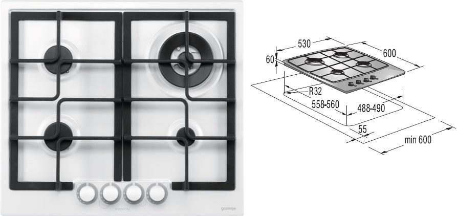 Встраиваемая  газовая панель Gorenje G6SYW photo 2