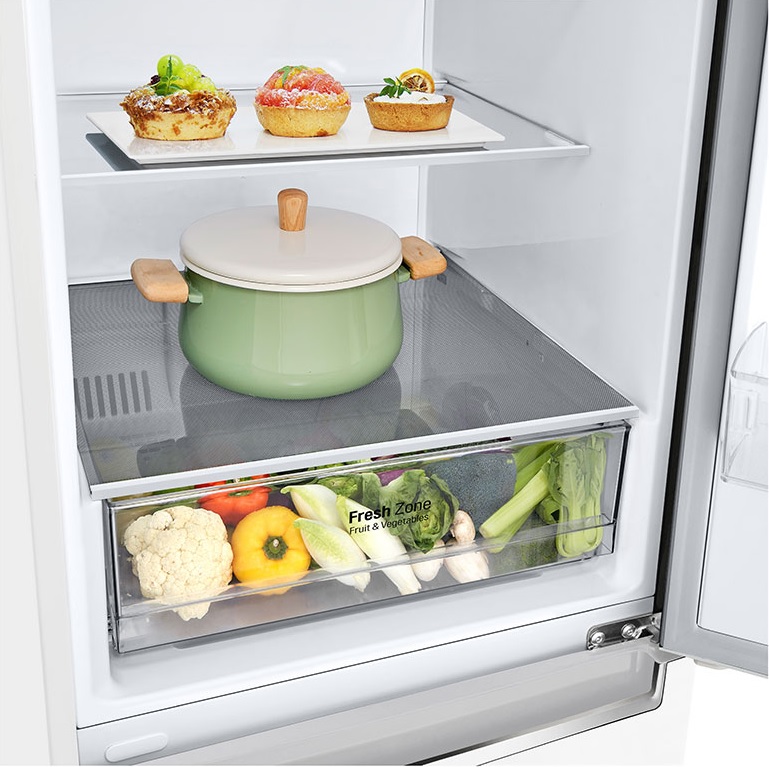 Frigider cu doua usi LG GBP31SWLZN / 341 l / 186 cm / E / Alb photo 3