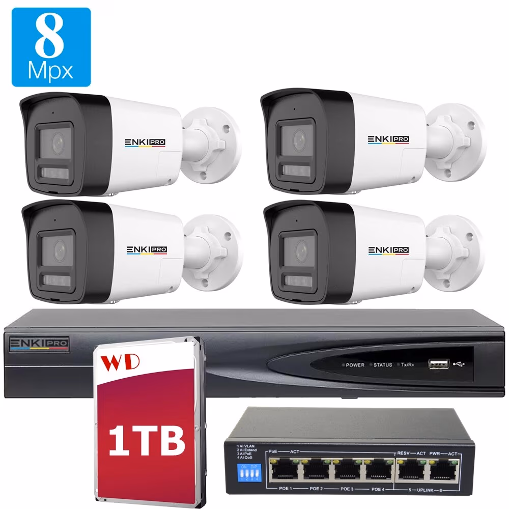 ENKI PRO 8 Megapixeli Color Noaptea Difuzor Microfon Camere de supraveghere video TS-CD3088G2-LIMS + TS-8808K1