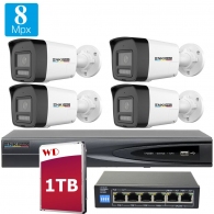 ENKI PRO 8 Megapixeli Color Noaptea Difuzor Microfon Camere de supraveghere video TS-CD3088G2-LIMS + TS-8808K1 thumbnav 1