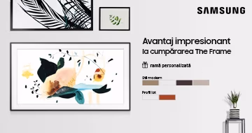 La procurarea televizorului Samsung The Frame alegeți o ramă cadou! La procurarea televizorului Samsung The Frame alegeți o ramă cadou!