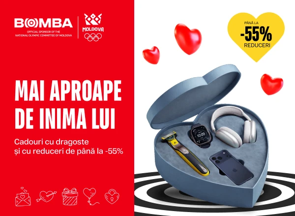Mai aproape de inima lui: cadouri cu reducere de până la –55% și în rate cu 0%