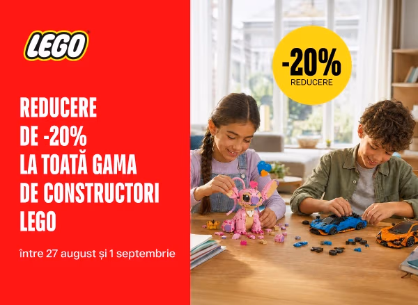 Doar 6 zile: -20% reducere la toată gama de constructori LEGO. Imaginează-ți, creează și uimește! Doar 6 zile: -20% reducere la toată gama de constructori LEGO. Imaginează-ți, creează și uimește!