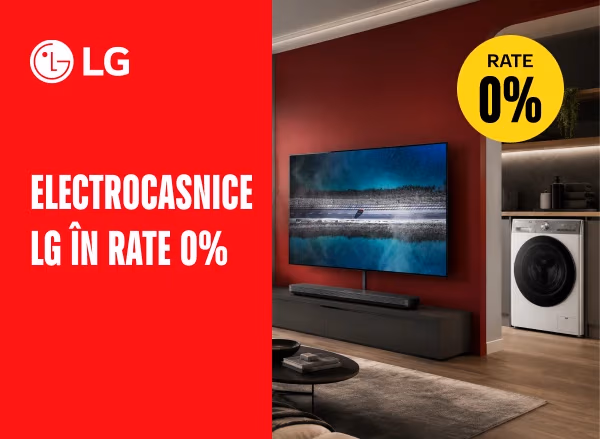 Tehnică LG  în rate 0% — condiții avantajoase fără costuri suplimentare