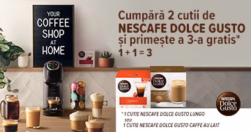 Cumpărați 2 cutii de capsule Nescafe Dolce Gusto și obțineți a treia cadou!