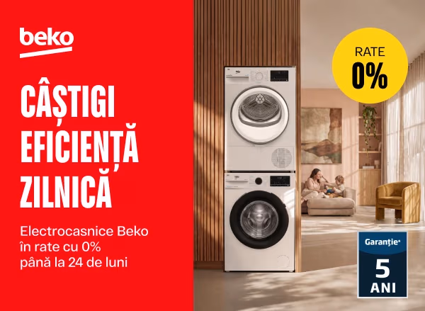 Alege electrocasnicele Beko pentru casa ta —  în rate cu 0% până la 24 de luni