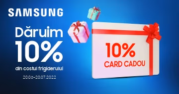 Samsung: Dăruim 10% din costul frigiderului Samsung: Dăruim 10% din costul frigiderului