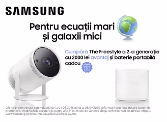 Cumpărați un proiector Samsung The Freestyle și obțineți o baterie gratuită!