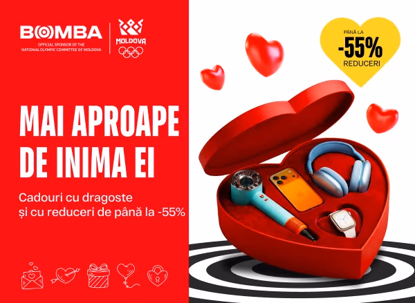 Mai aproape de inima ei: cadouri cu reducere de până la –55% și în rate cu 0%