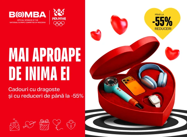 Mai aproape de inima ei: cadouri cu reducere de până la –55% și în rate cu 0%