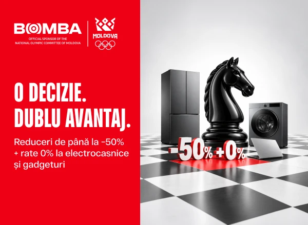 Dublu avantaj: reduceri de până la −50% + Rate 0% în același timp!