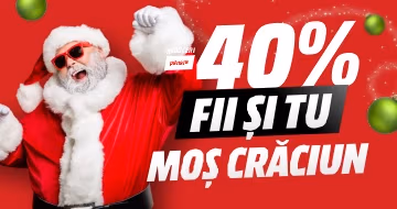 Reduceri până la 40%! Fii și tu Moș Crăciun!