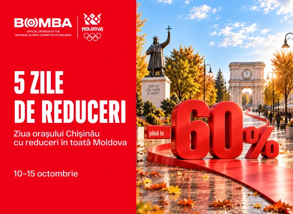 Ziua Orașului Chișinău — 5 zile de reduceri în toată Moldova Ziua Orașului Chișinău — 5 zile de reduceri în toată Moldova
