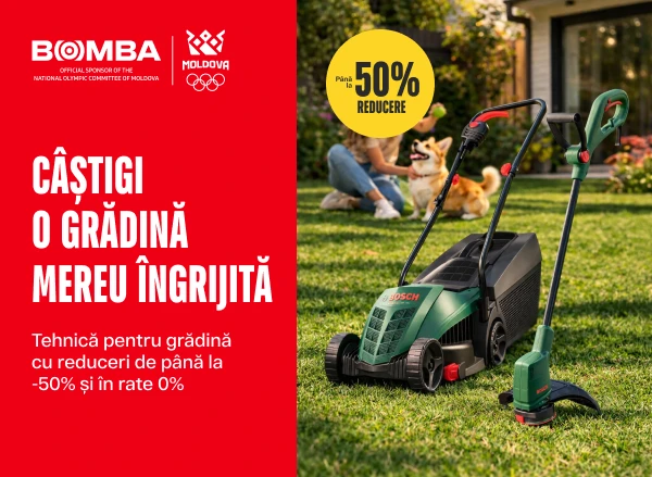 Reduceri de până la -50% și rate 0% la scule electrice și tehnică pentru o grădină impecabilă