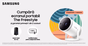 Cumpără ecranul portabil Samsung The Freestyle şi alege cadou! Cumpără ecranul portabil Samsung The Freestyle şi alege cadou!