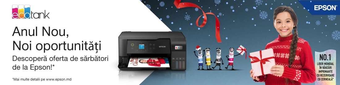 Cumpărați imprimante și multifuncționale Epson EcoTank și primiți 300 de lei pentru telefonia mobilă Cumpărați imprimante și multifuncționale Epson EcoTank și primiți 300 de lei pentru telefonia mobilă