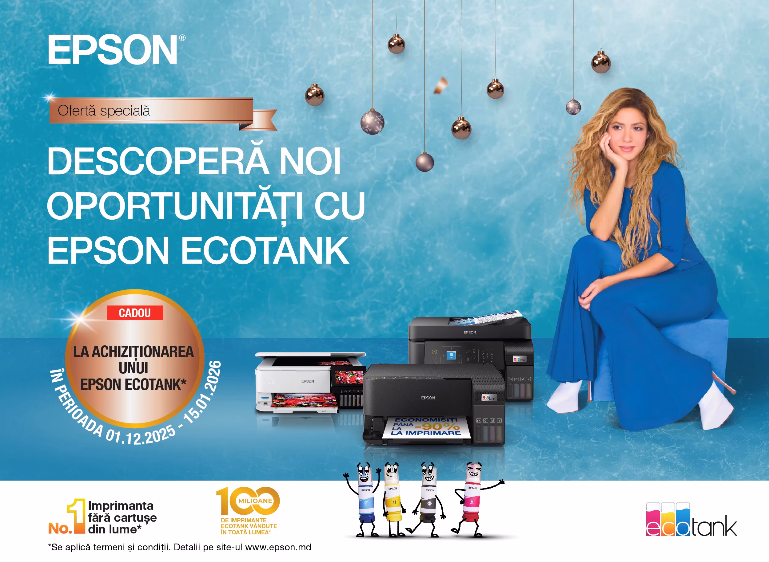 Cumpără un Epson EcoTank și primește un certificat cadou BOMBA în valoare de 300 lei