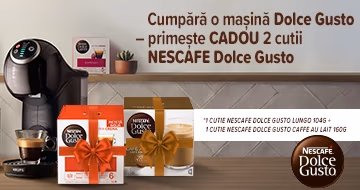 Cumpărați o cafetieră KRUPS Dolce Gusto și obțineți capsule NescafeDolce Gusto gratuit!