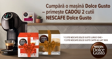Cumpărați o cafetieră KRUPS Dolce Gusto și obțineți capsule NescafeDolce Gusto gratuit!
